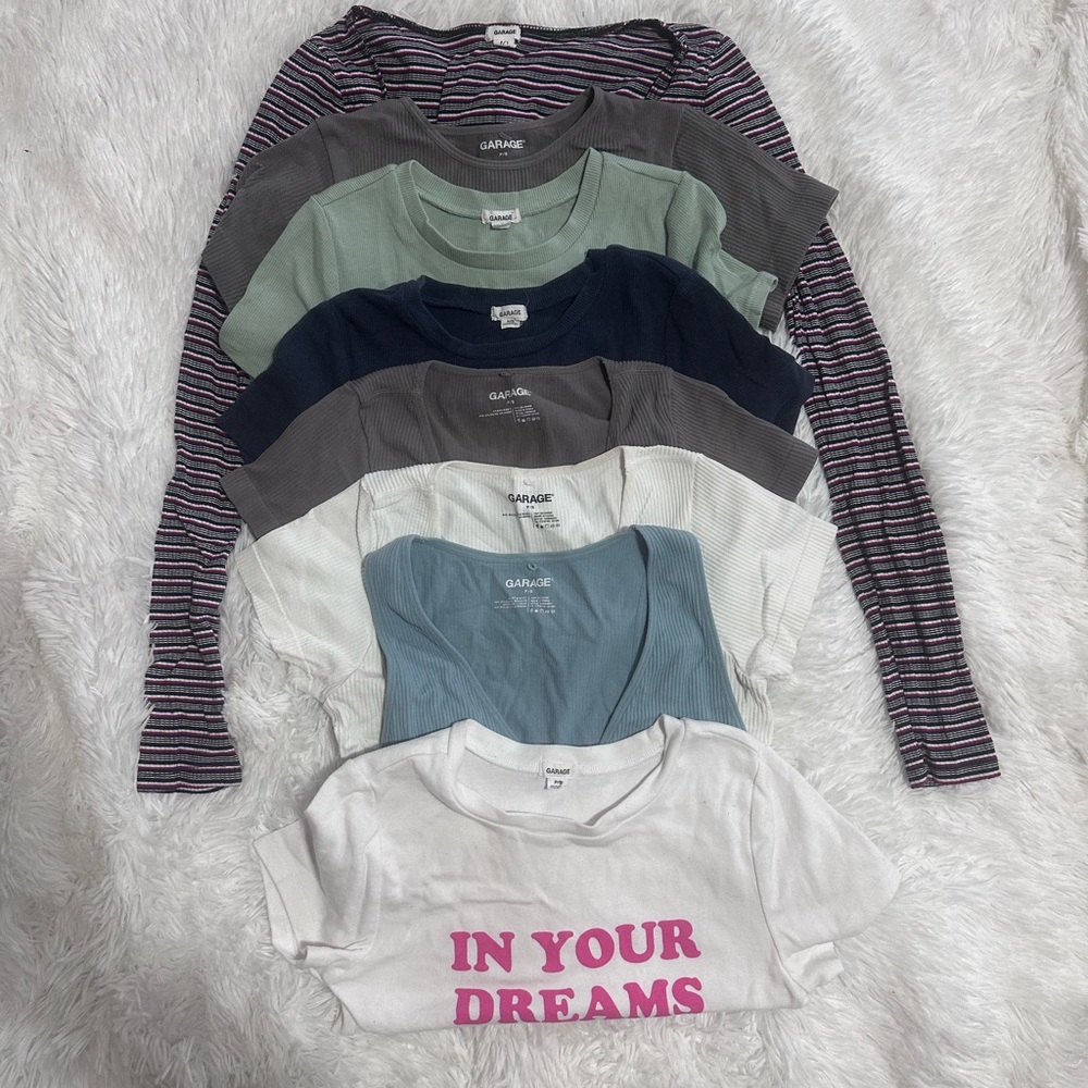 Used Bundle of 8 Garage Crop-Tops sz S